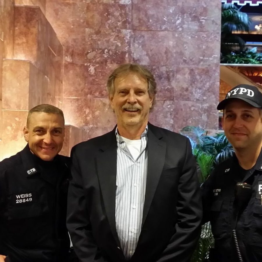 Tom with NYPD at Trump Towers